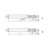 Solid carbide milling Ball nose cutter long shank Semi-finishing GM-2BL - Makotools Industrial Supply Tools for Metal Cutting